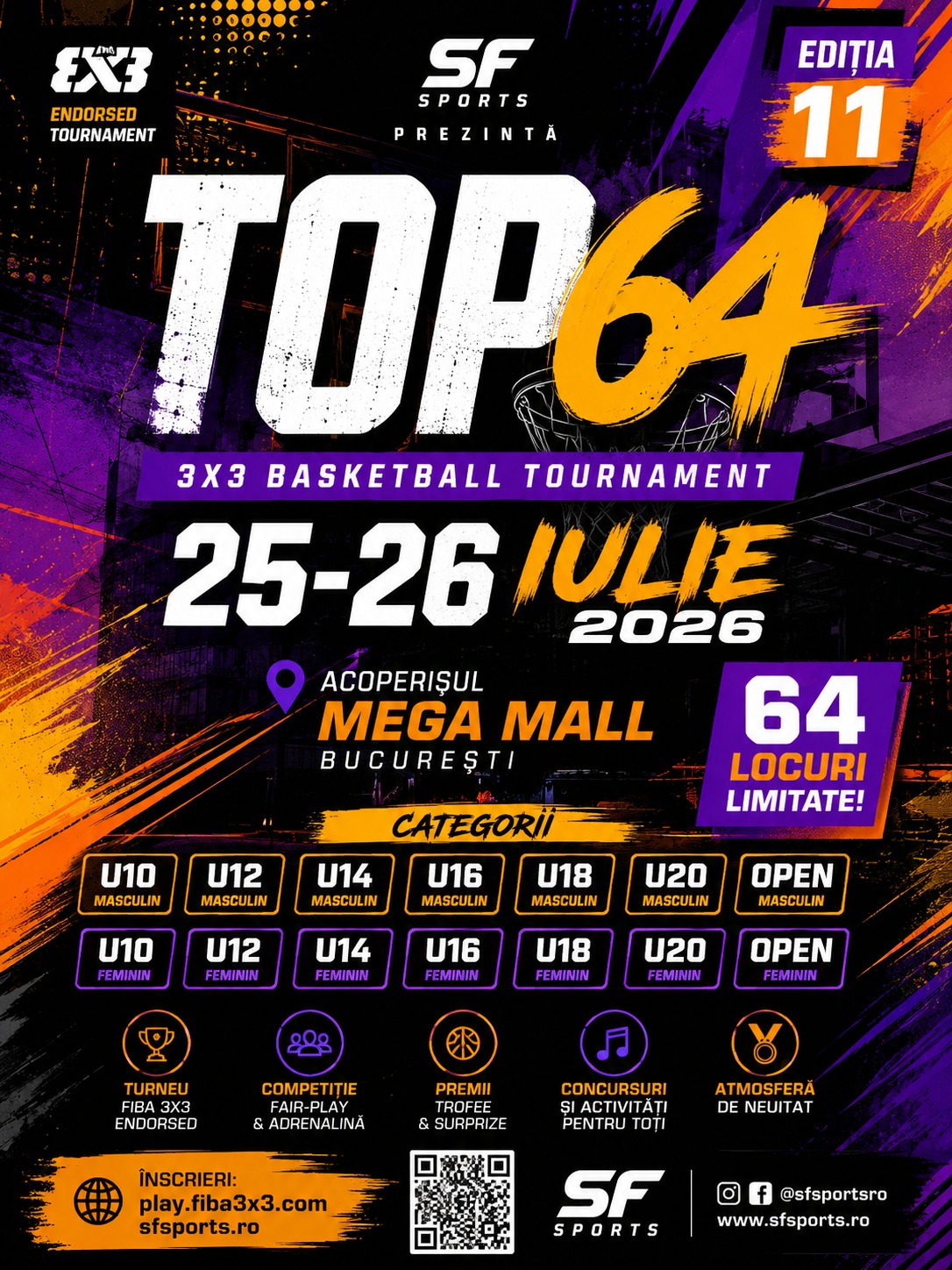 Poster TOP64 Edition XI — 25–26 iulie, Mega Mall